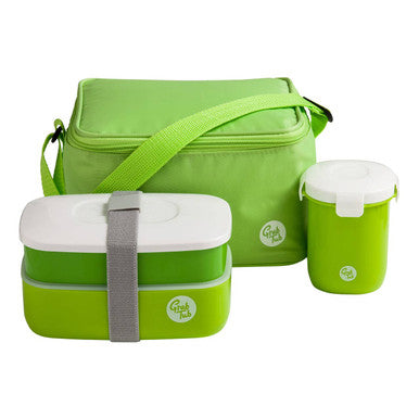 Green Lunch Box Set with Insulated Bag | Grub Tub