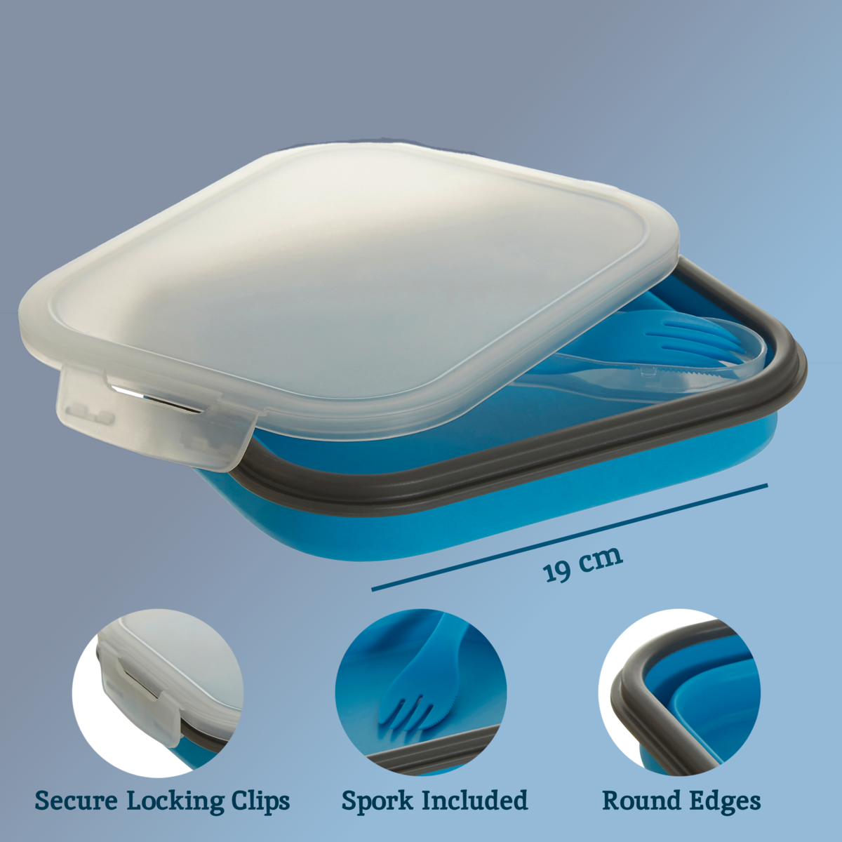 Blue Collapsible Lunch Box | Grub Tub