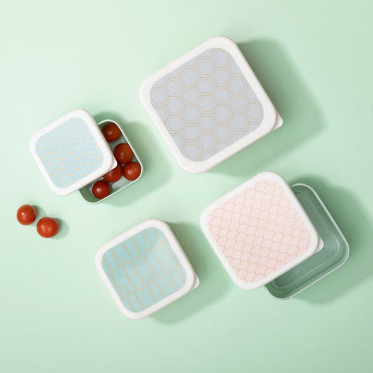 Frosted Deco Set Of 4 Snack Boxes