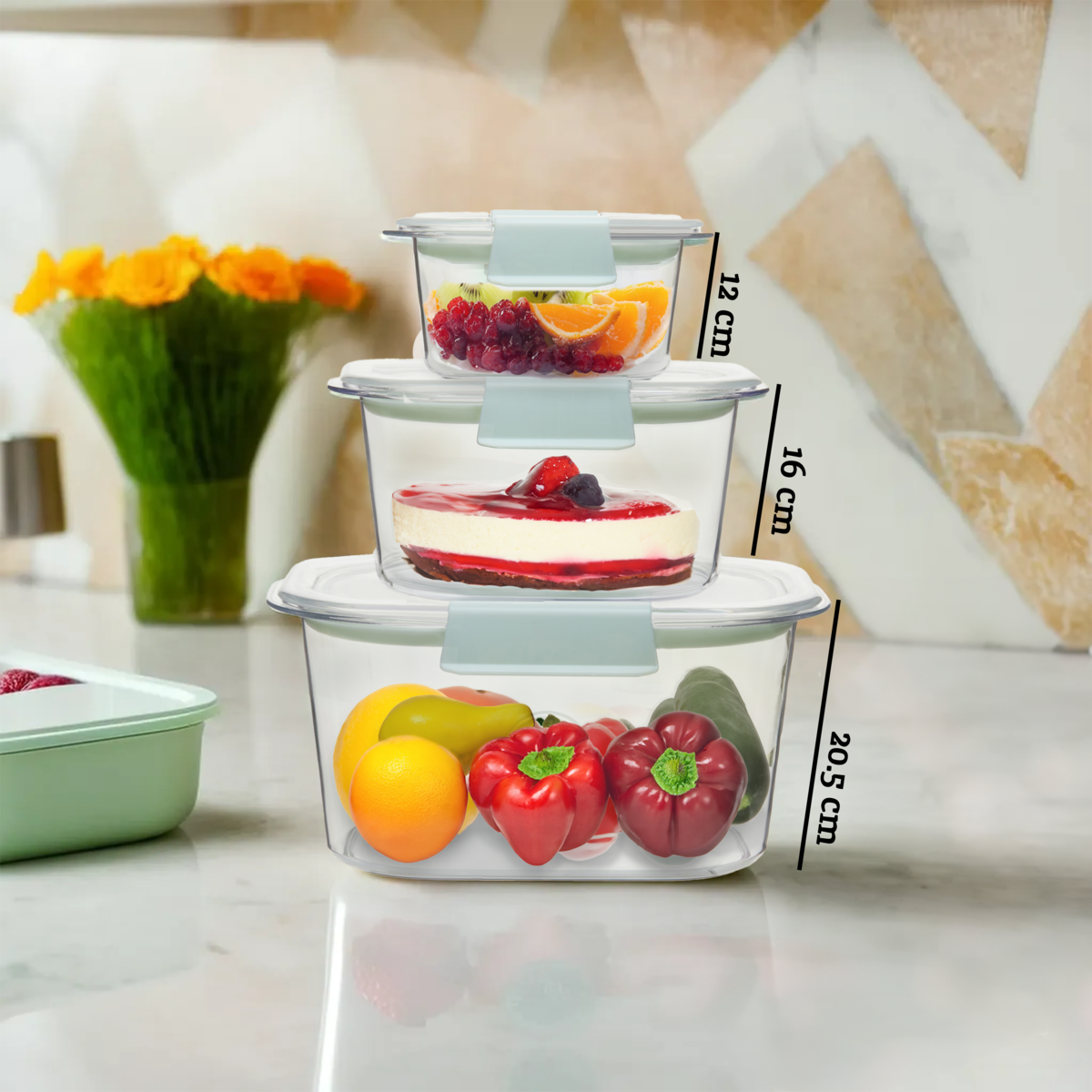 Set of 3 Food Storage Containers | Grub Tub