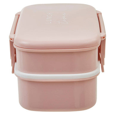 Grub Tub Light Pink Lunch Box With Cutlery