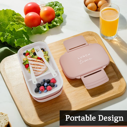 Grub Tub Light Pink Lunch Box With Cutlery