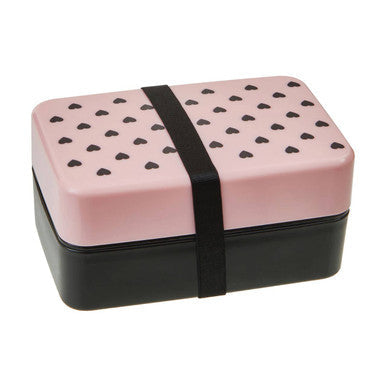 Light Pink Hearts Lunch Box with Cutlery | Grub Tub