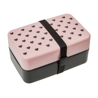 Light Pink Hearts Lunch Box with Cutlery | Grub Tub