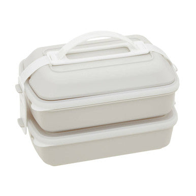 Grub Tub Warm Grey And White Lunch Box