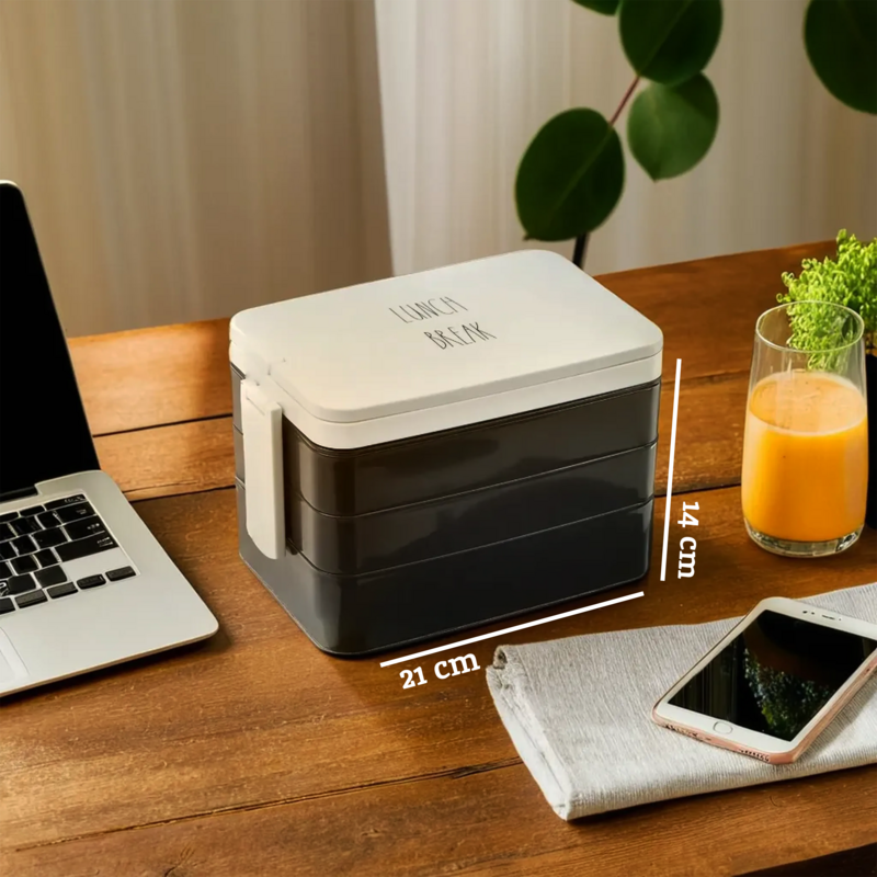 Black Lunch Box with Cutlery | Grub Tub