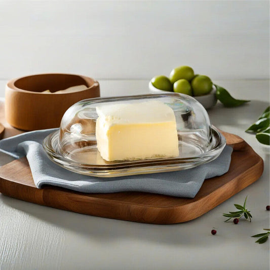 Olivia Clear Glass Butter Dish