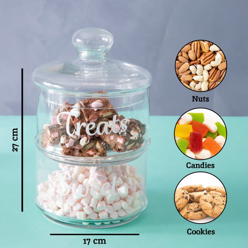 Stackable 2 Tier Glass Storage Jar | Olivia