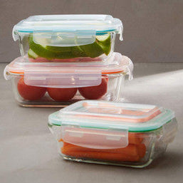 Freska Set Of 3 Rectangular Glass Containers