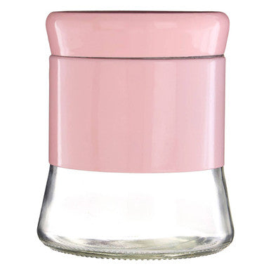 Luca Pink Steel and Glass Storage Jar - 800ml