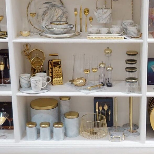 Freska Glass Storage Jar with Gold Lid 950ml