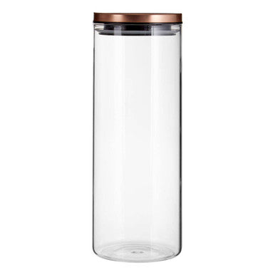 Freska Glass Storage Jar with Rose Gold Lid 1600ml