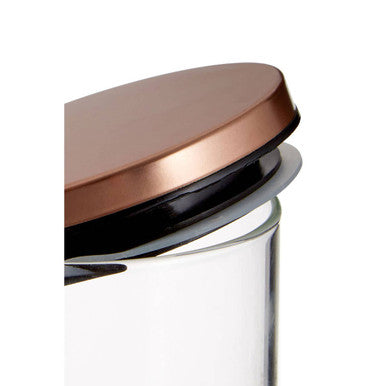 Glass Storage Jar with Rose Gold Lid 1600ml | Freska