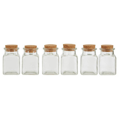 Tromso Set Of 6 Square Small Glass Jars