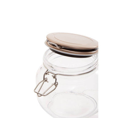 Square 800Ml Glass Jar With Champagne Lid | Luca