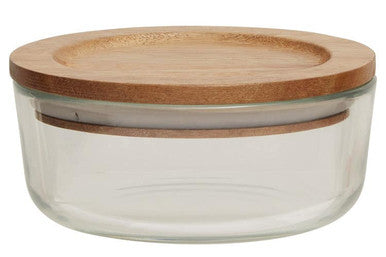 Freska 300Ml Glass Container With Acacia Lid