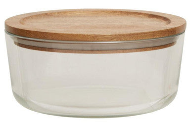 Freska 850Ml Glass Container With Acacia Lid