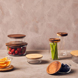 Freska 620Ml Glass Container With Bamboo Lid