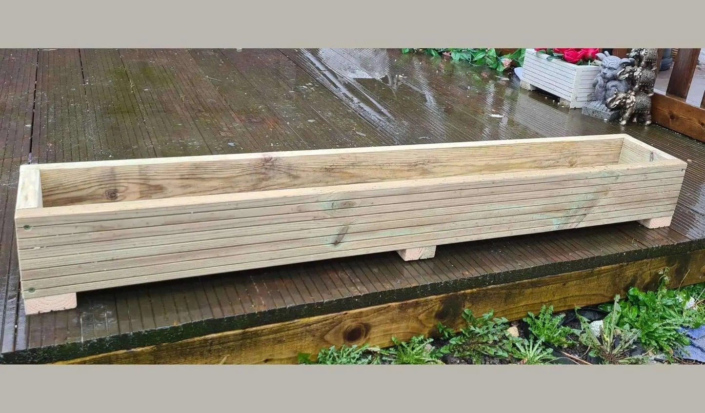 1.2m Wooden Decking Garden Planter