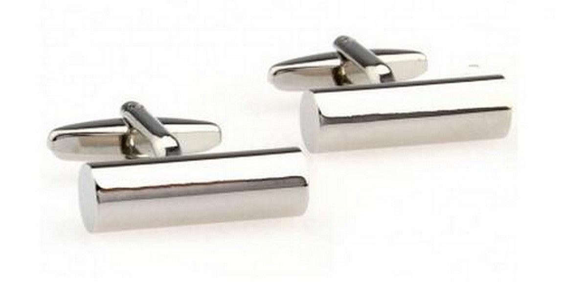 plain silver bar cufflinks