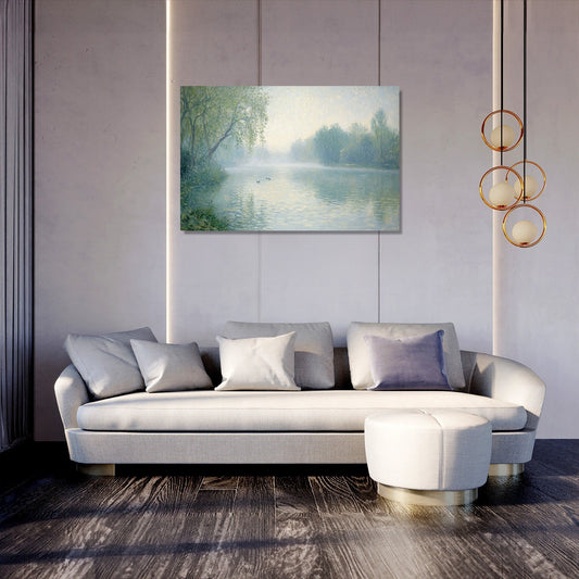 Morning Mist River Canvas
