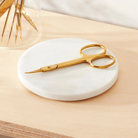 Gold Lightweight Curved Pro Brow Scissors - Boxed