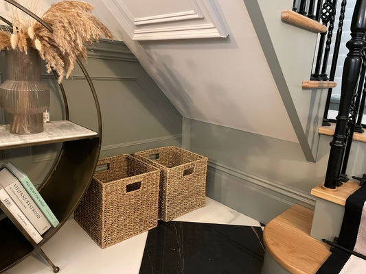 Set of 2 Square Seagrass Storage Baskets