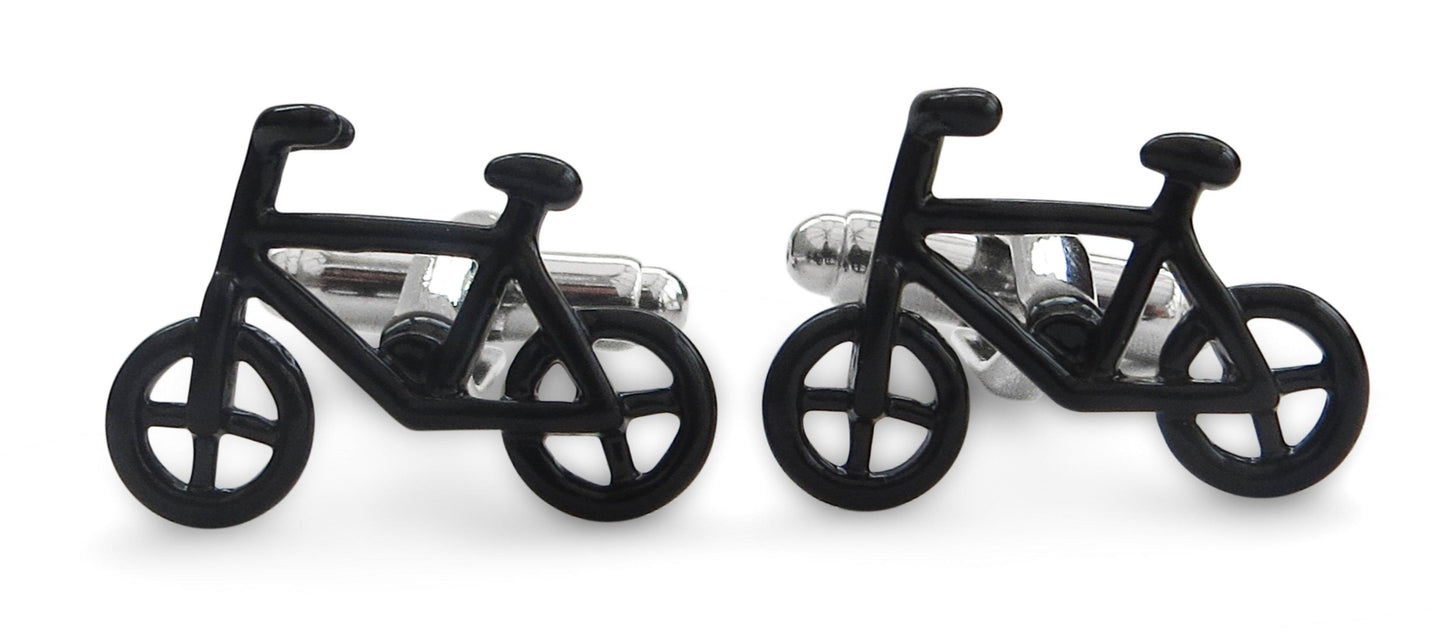 black bicycle cufflinks