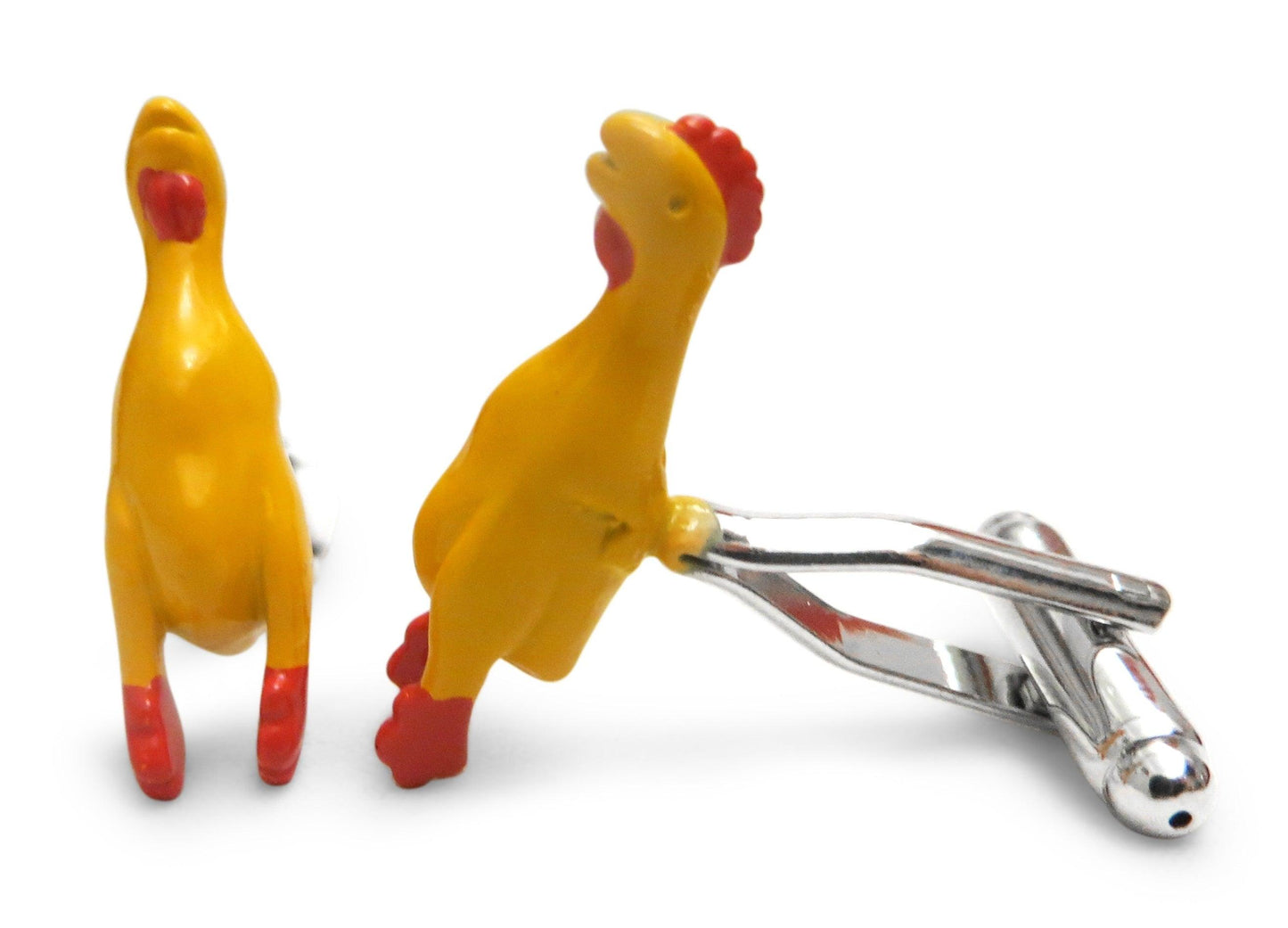 yellow rubber chicken cufflinks