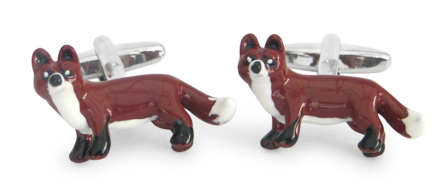brown fox hunting style cufflinks
