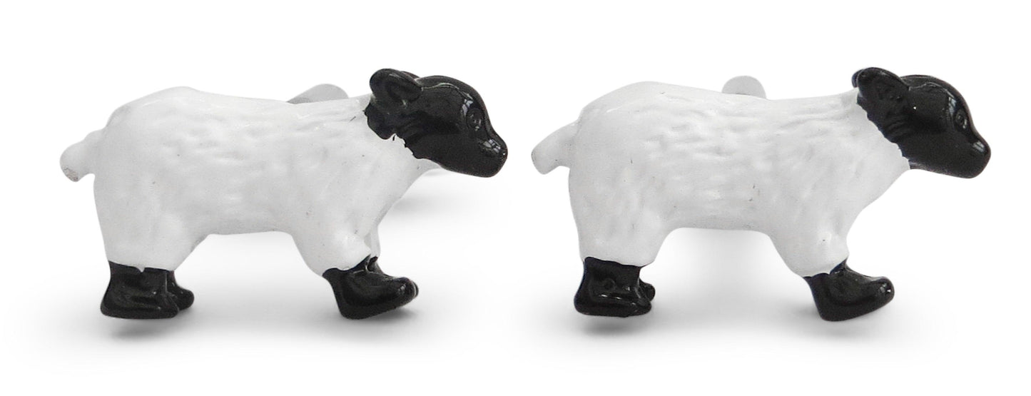 white and black sheep cufflinks