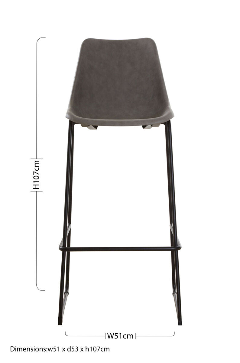 Dalston Ash Bar Stool With Angled Legs