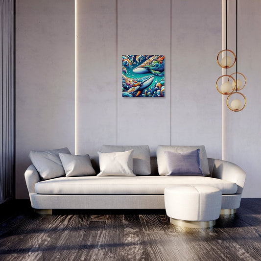 Whale Pop Art Blend Canvas