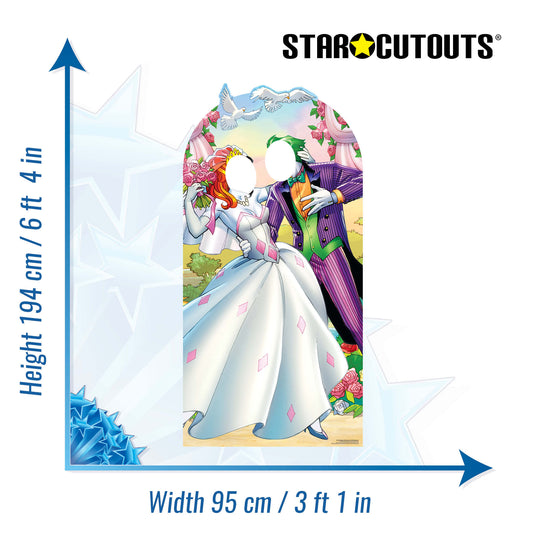 SC1400 Joker Harley Quinn Wedding Stand-In Cardboard Cut Out Height 194cm