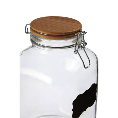 Grocer Glass Storage Jar with Wooden Lid 3000ml