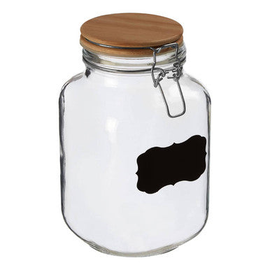 Grocer Glass Storage Jar with Wooden Lid 2000ml