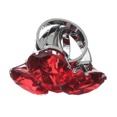 Set of Four Red Napkin Rings | Diamante