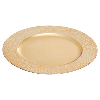 Dia Gold Charger Plate With Hammered Rim