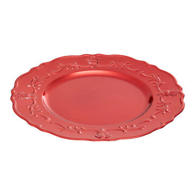 Dia Red Finish Baroque Charger Plate