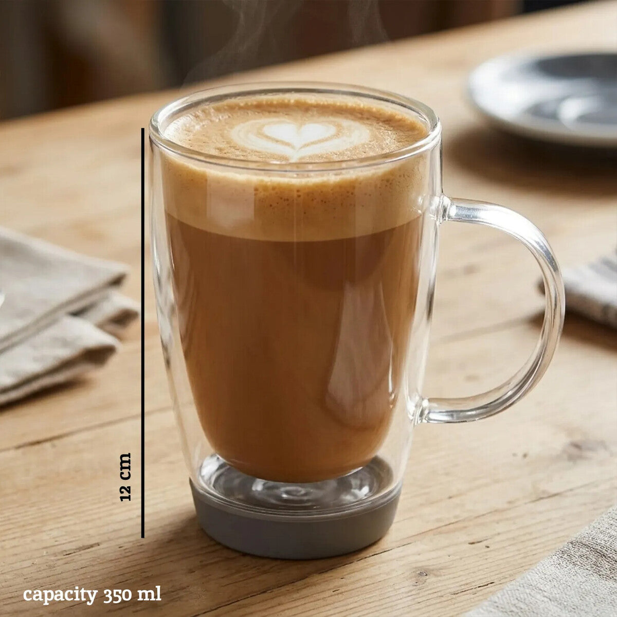 Double Wall Glass Mug with Silicone Base 350ml | Amari