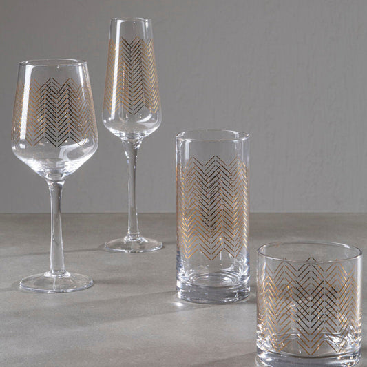 Set Of Four Jazz Highball Glasses