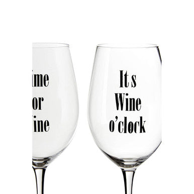 Set of 2 Time for Wine Large Wine Glasses | Verity