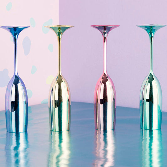 Mimo Set Of 4 Multicolour Champagne Glasses
