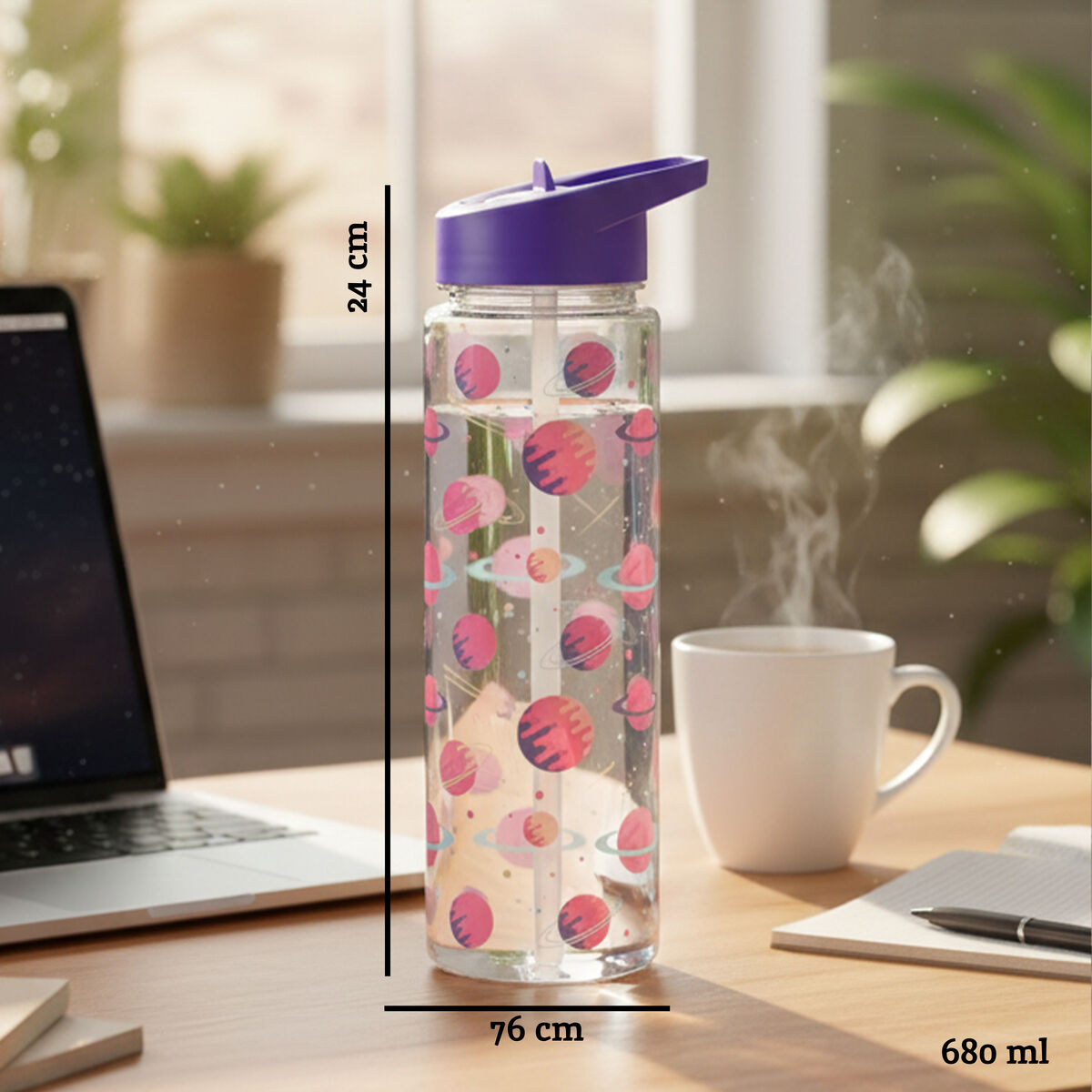 Kids Purple Space Water Bottle | Mimo