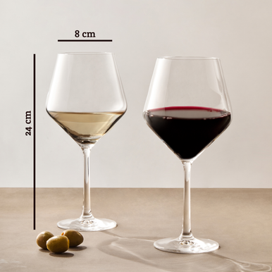 Ada Set Of 2 Crystal Burgundy Glasses