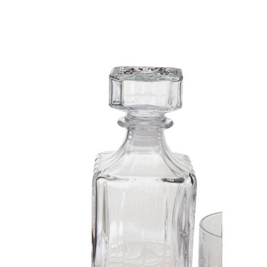 Dayla Ribbed Pattern Decanter With Four Glasses