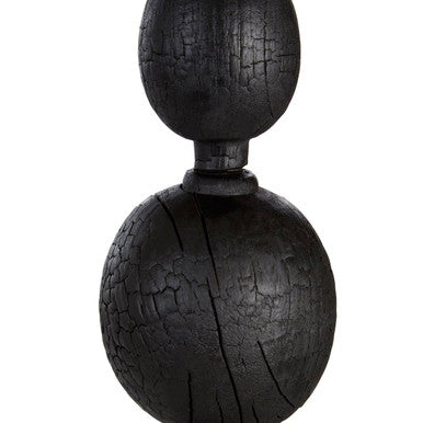 Fidel Black Rustic Mango Wood Finial Sculpture