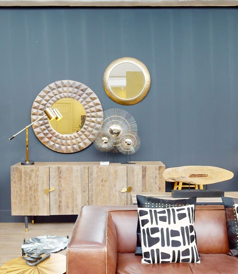 Fidel Natural Mango Wood Slice Sculpture