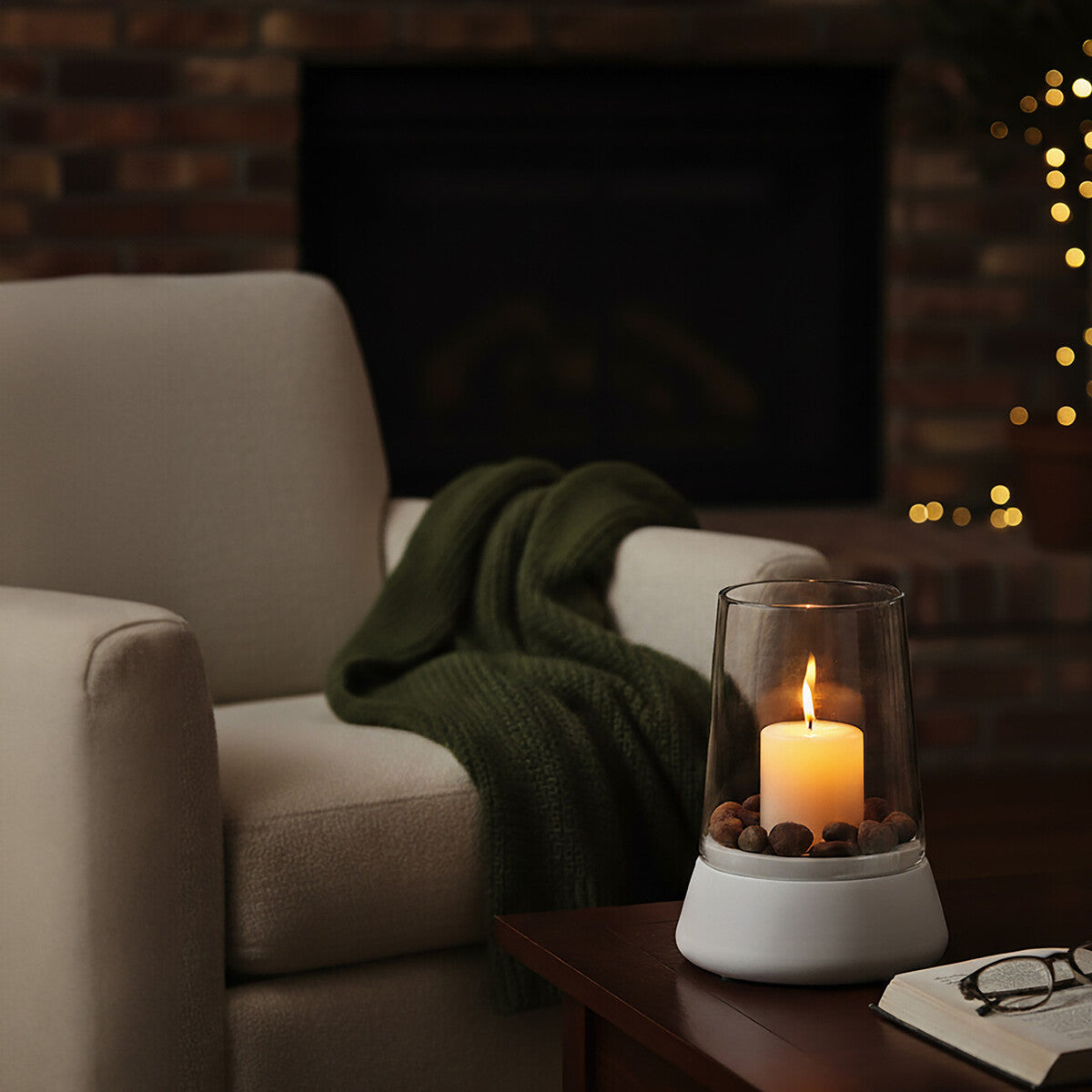Hurricane Candle Holder with Marble Base | Sena