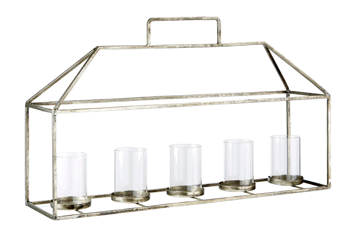 Reza Candle Holder with Silver Finish